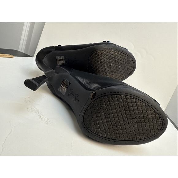 Jessica Simpson Pedell Black Fine Mesh Crystal Satin Heel Booties 6 M NWB - Picture 7 of 9